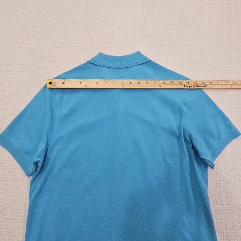Banana Republic Men’s Size Large Short‎ Sleeve Polo Shirt Elephant Logo Sky Blue